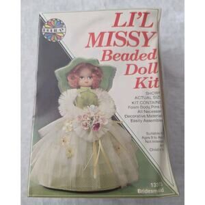 Walco Li'l Missy Beaded Doll Kit Sequin Vintage Bridesmaid 13375 New Sealed